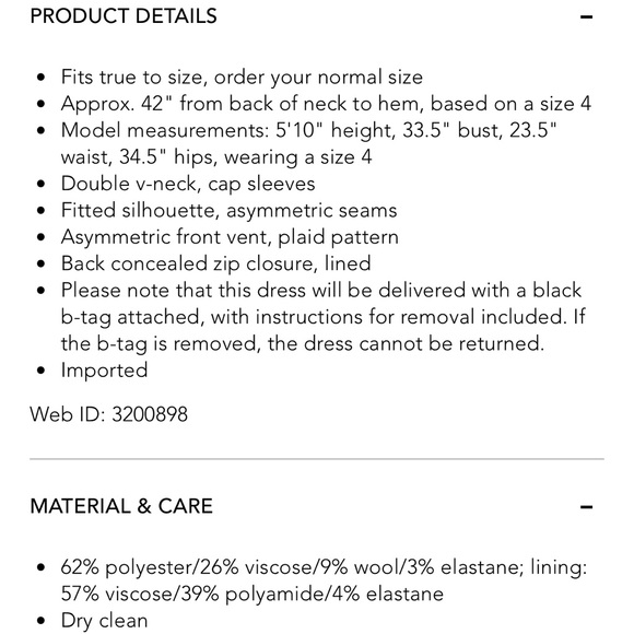 Boss Dechesta Plaid Seamed Sheath Dress - Brand New - Sz 6 - Picture 4 of 9